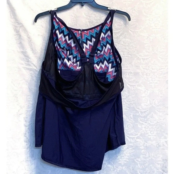 Swimsuits For All Women’s NWT Tankini Top With Bikini Top Plus Size 46C New - Picture 8 of 10